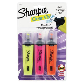 Sharpie Highlighters Clearview Tank 3pk