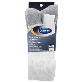 Dr Scholls Diabetic Crew White 2pr Size 7 to 12