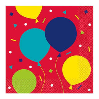 Balloon Party Birthday Luncheon Napkins 16pk
