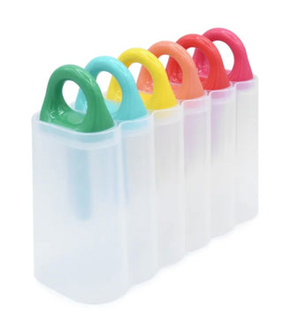 Melii 6 Piece Ice Pops with Tray Fruity Colors
