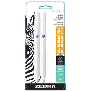 Zebra bLen Gel Pen 0.7mm Blue 2pk