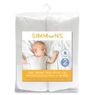 Simmons Crib Mattress Protector Quilted Microfiber 2pk