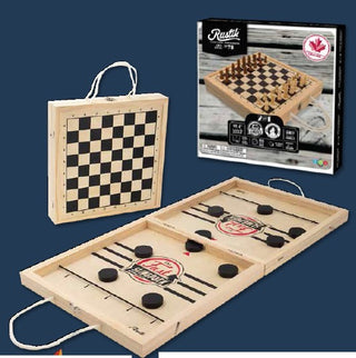 Rustik Foldable 2 in 1 Chess and Fast Sling Puck