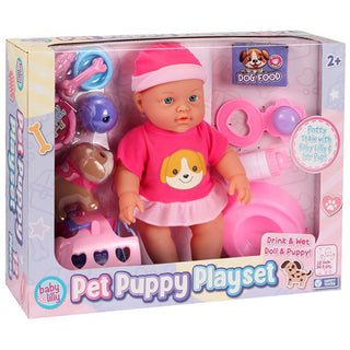 Baby Doll 12in Lilly Pet Puppy Playset