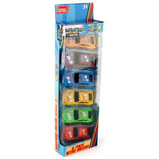 Nascar Pull Back Nitro Racer 6pk