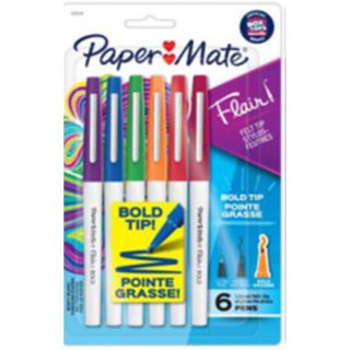 Paper Mate Flair Felt Tip Pen Bold Colours 6pk