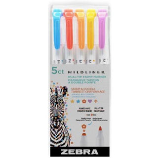 Zebra Mildliner Stamp Highlighter 5pk Clip Strip 12 pcs