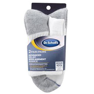 Dr Scholls Diabetic Ankle White 2pr Size 4 to 10