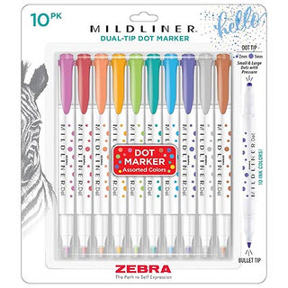 Zebra Mildliner Dot Masrker 10pk