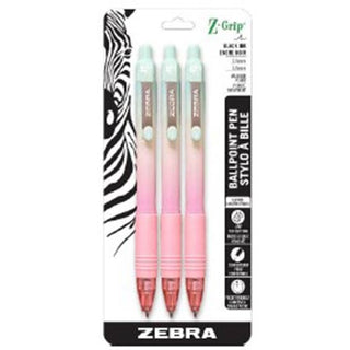 Zebra ZGrip Smooth BP 1mm Black 3pk Clip Strip 12 pcs