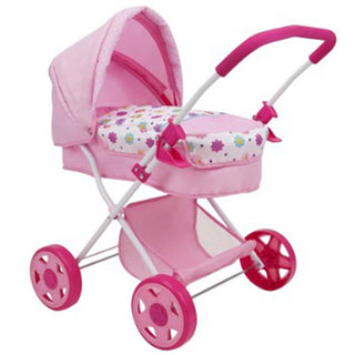 Doll Pram Spring Pink Print