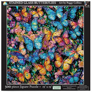 Sunsout Puzzle 500pc Stained Glass Butterflies